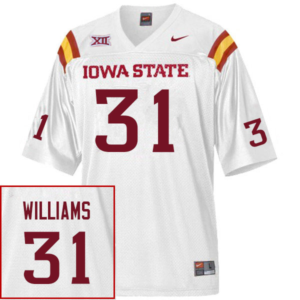 Men #31 Jontez Williams Iowa State Cyclones College Football Jerseys Sale-White - Click Image to Close